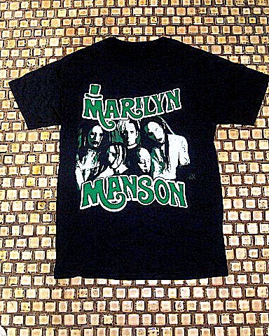 MARILYN MANSON - Group Photo- Rare Two Sided Printed VINTAGE! T-Shirt